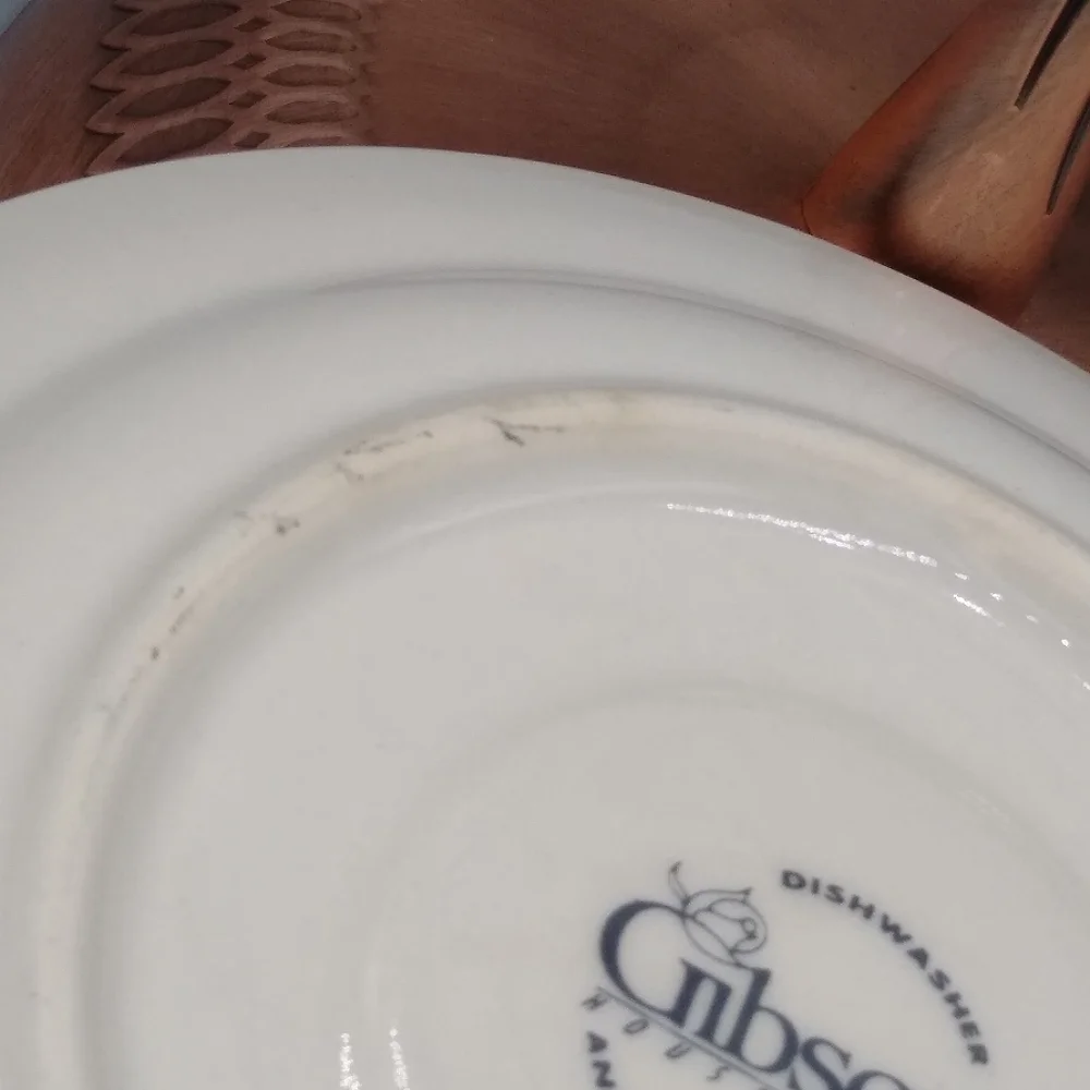 Gibson Housewares 4 Roseland Saucers 6.5